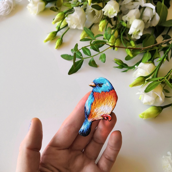 Брошь "Синяя птица"  (shivivka)