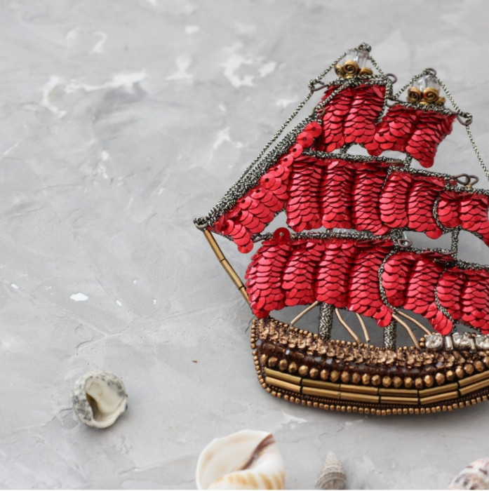 [Christie_jewelry] Брошь «Алые паруса» (Кристина Тришева)