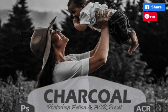 [Creativefabrica] 10 Charcoal Photoshop Actions and Presets