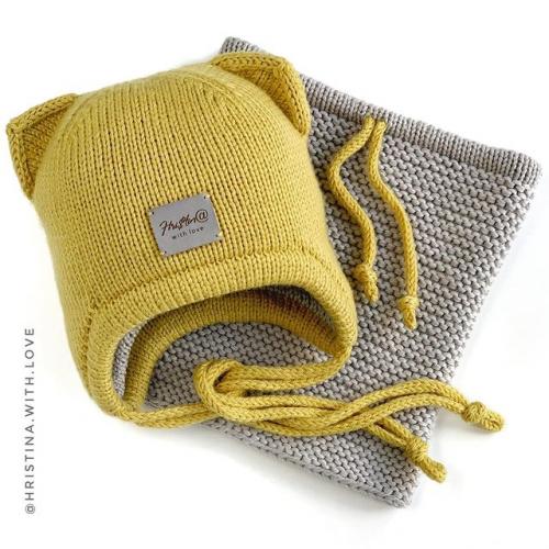 Детская двойная шапочка Happy Cat (hristina.wiht.love)