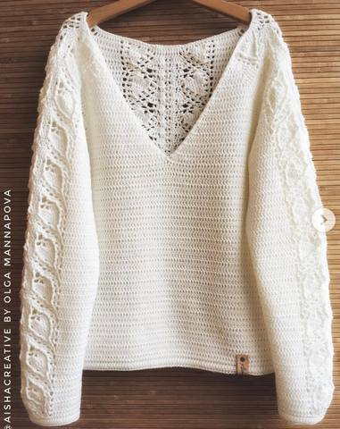 Джемпер Подснежники (aishacreative), фото 1 из 1.