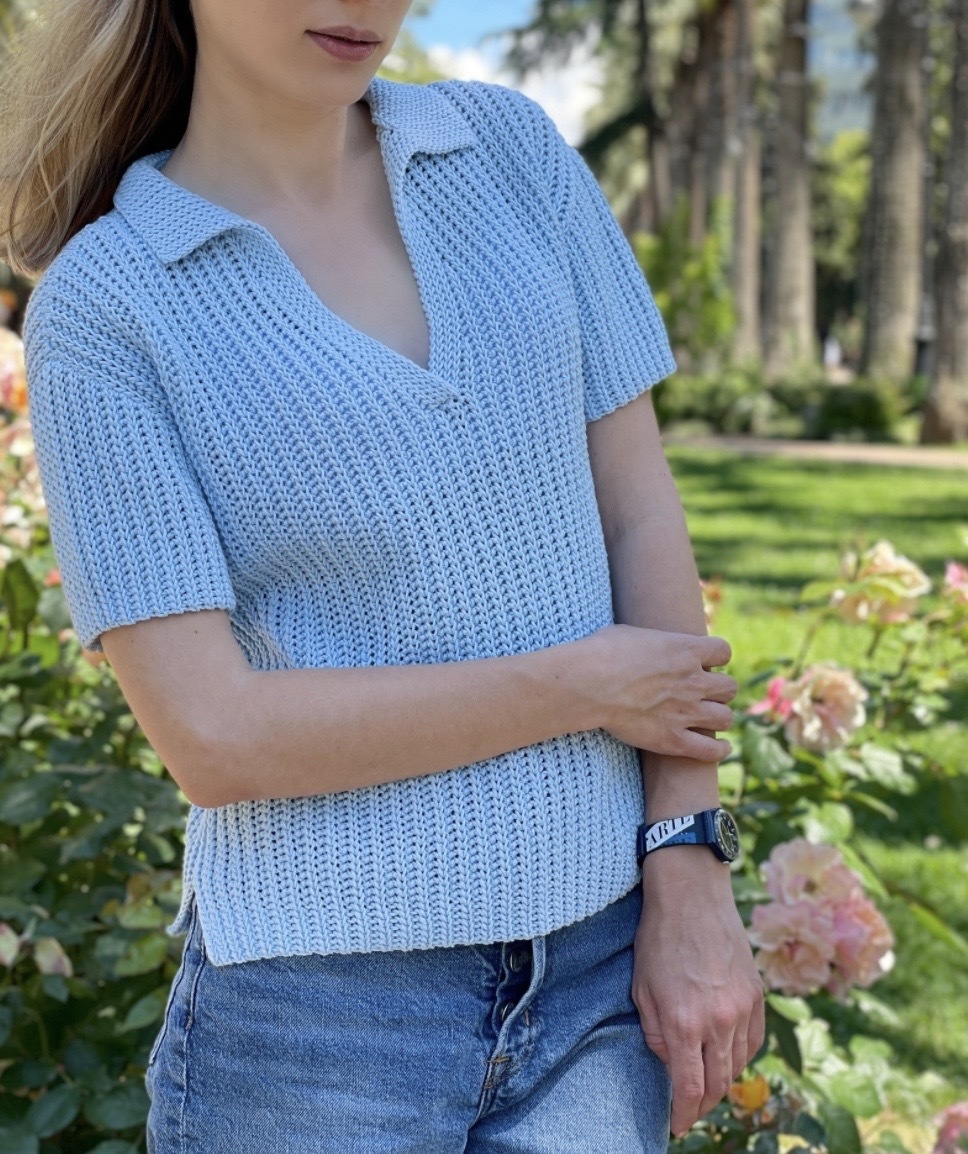 Футболка-поло (lily_knitting)