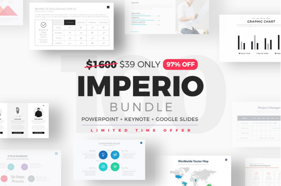 IMPERIO Powerpoint + Keynote + Google Slides Templates (Slideforest), фото 1 из 1.