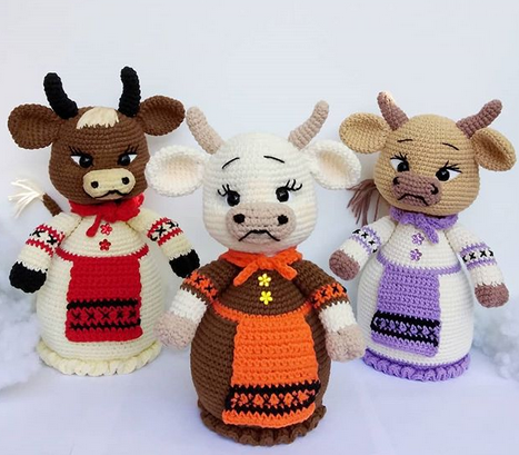 Коровки Шоколадка, Зефирка, Карамелька крючком (olgamelnikova_toys)