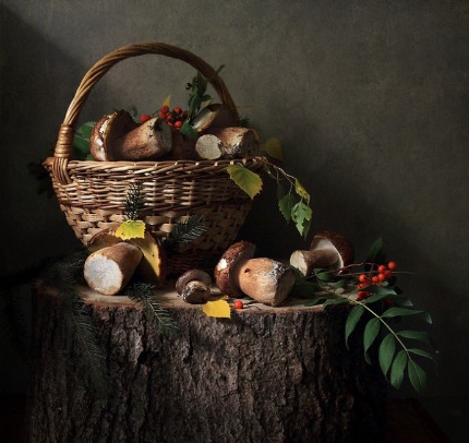 Корзина с грибами (Ольга Базанова)