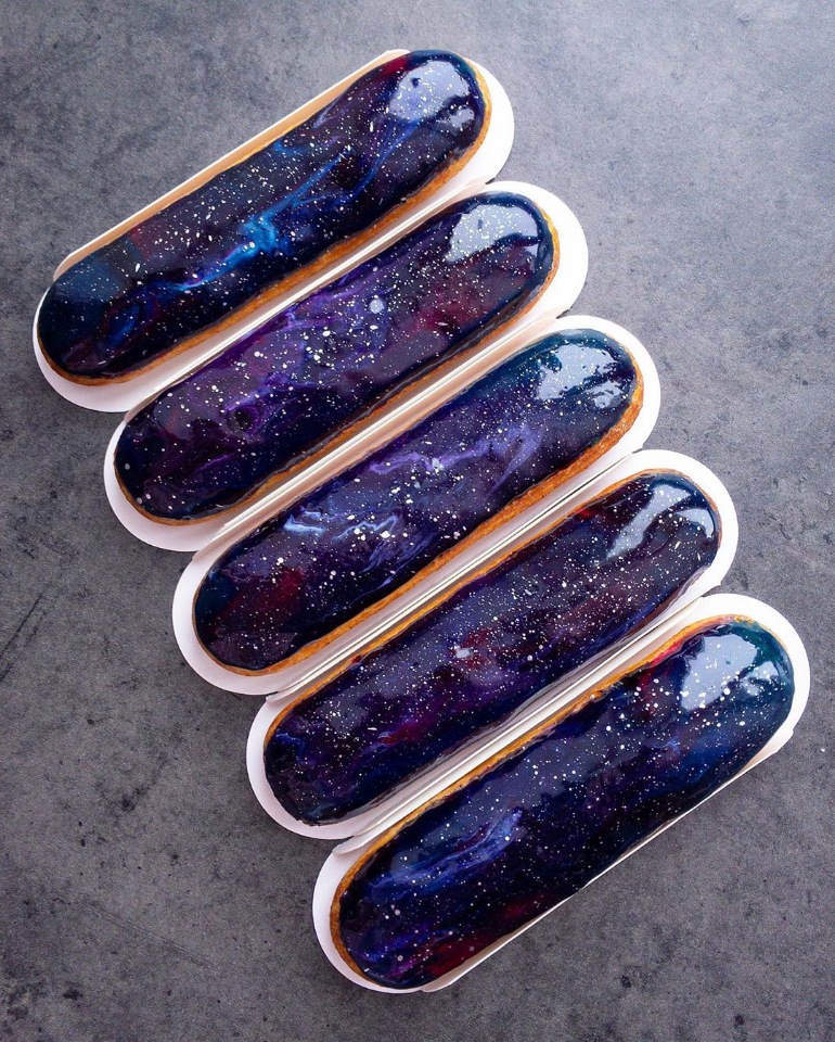 Космические эклеры. Вебинар по глазурям для эклеров (pololololololololo)