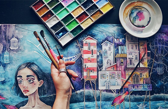 Курс по акварельной иллюстрации - Рисовариум (Лина Жолобова)