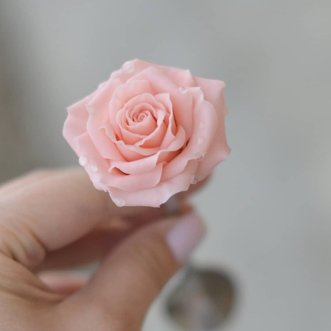 [Лепка] Роза из полимерной глины на ложке (deli_craft)