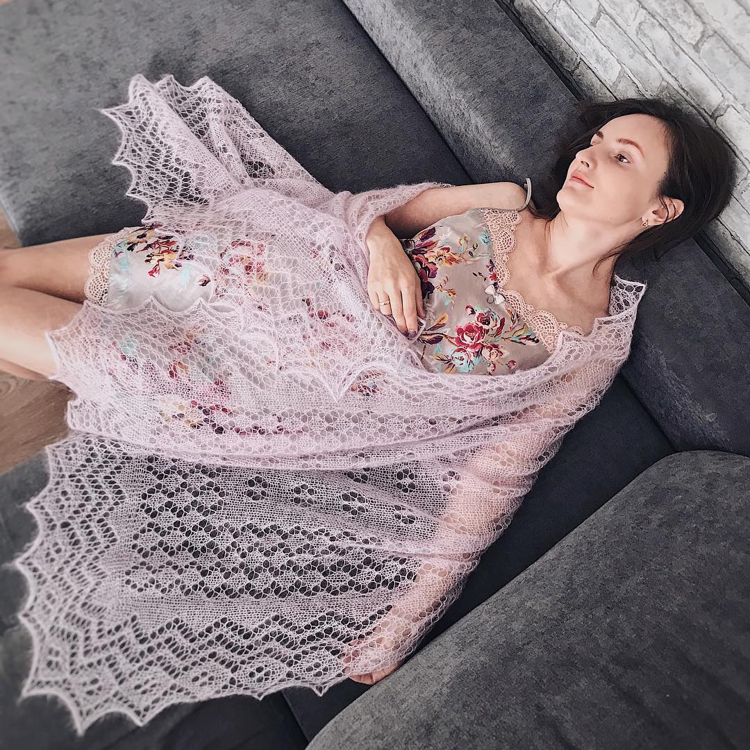 Мастер класс палантина в Оренбургском стиле (shepnatasha)