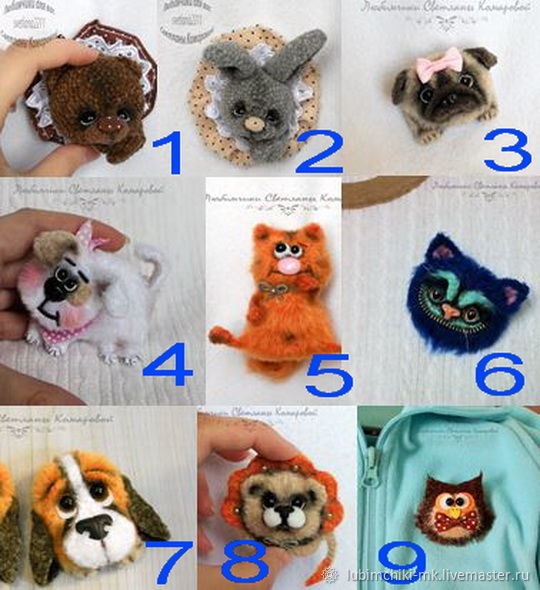 Мастер класс Зверо-брошь № 1, 2 Мишка, Зайка (Светлана Комарова)
