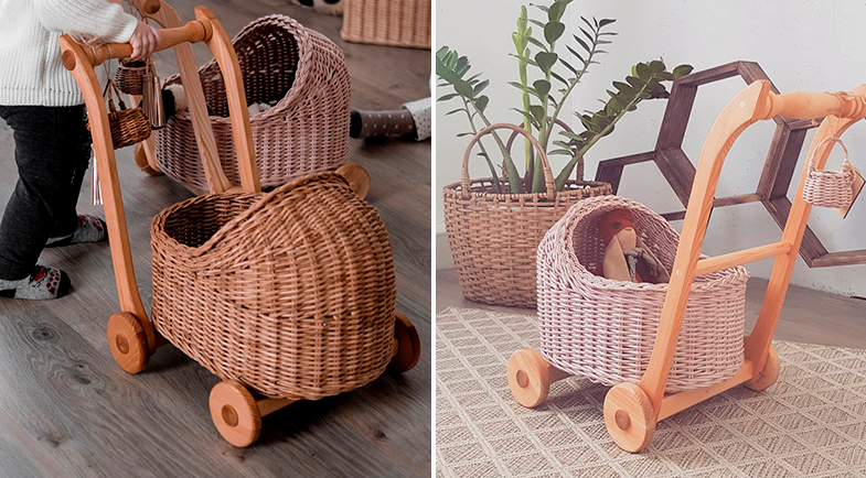 Онлайн урок по плетению коляски для детских игр (Кристина Строде)