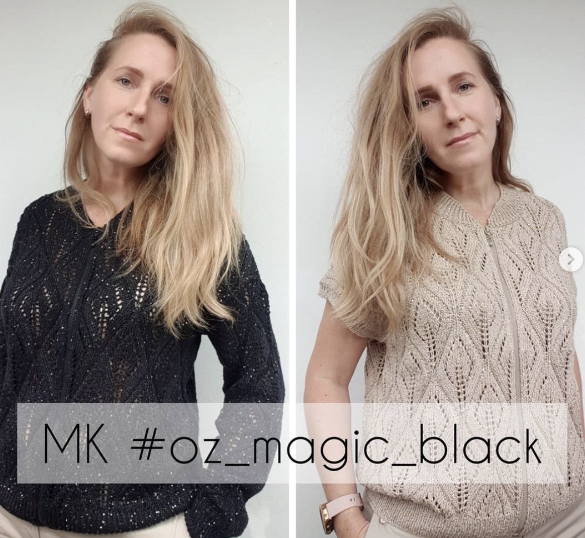 [ozvereva_knit] Бомбер/безрукавка Мagic_black (Ольга Зверева)