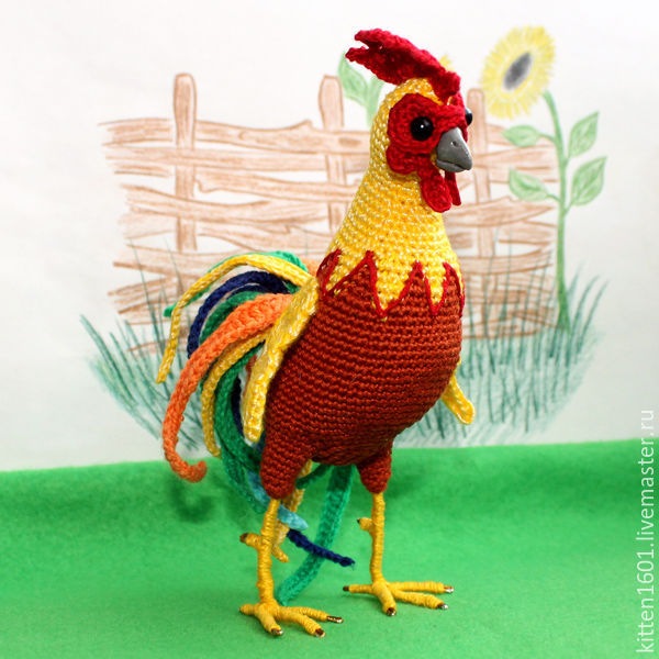 Петушок реалистичный. мастер-класс по вязанию (Галина Писаренко)