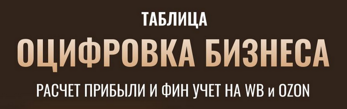 Таблица Оцифровка бизнеса. Расчет прибыли и финучет на WB и Ozon. Комбо (Никита Мащенок)