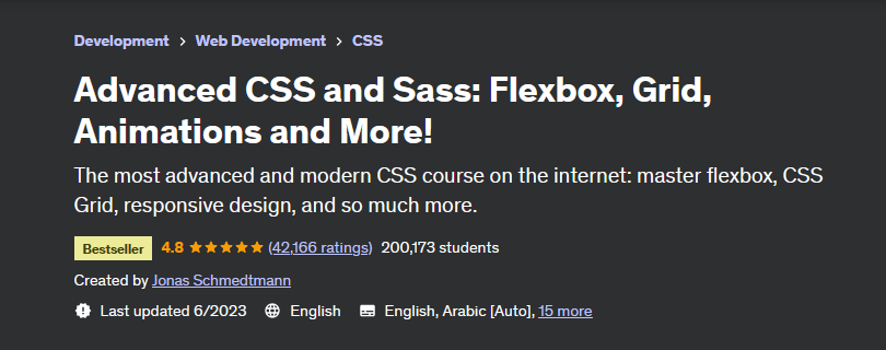 [Udemy] Advanced CSS and Sass: Flexbox, Grid, Animations and More! (Jonas Schmedtmann)