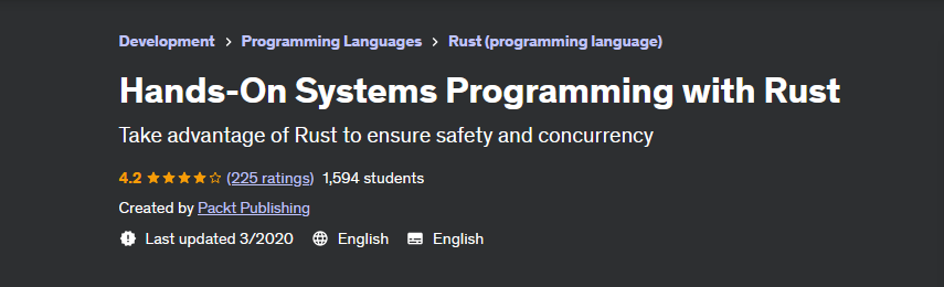 [Udemy] Hands-On Systems Programming with Rust (Nathan Stocks)