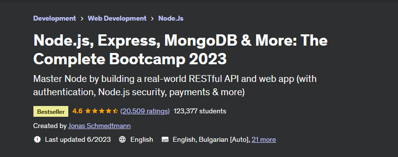 [Udemy] Node.js, Express, MongoDB & More: The Complete Bootcamp 2023 (Jonas Schmedtmann)