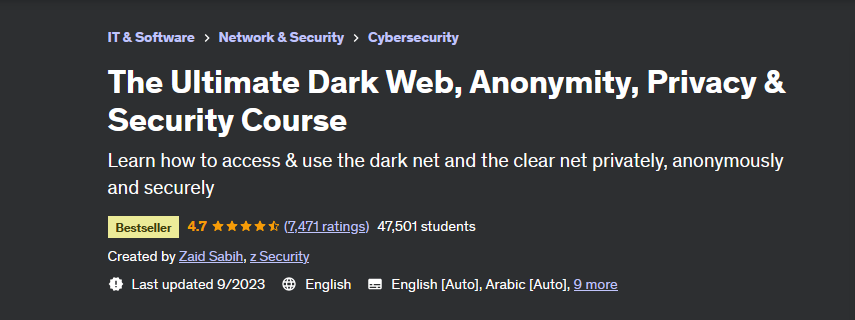 [Udemy] The Ultimate Dark Web, Anonymity, Privacy & Security Course (Zaid Sabih)