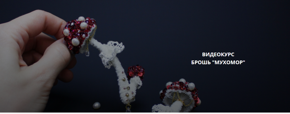 Видеокурс брошь "Мухомор" (Анастасия Демидова)
