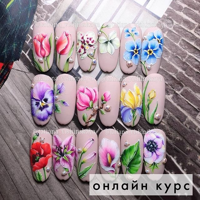 [Vishinskaya school] Курс по цветам гель лаками- Flowers (Татьяна Вишинская)