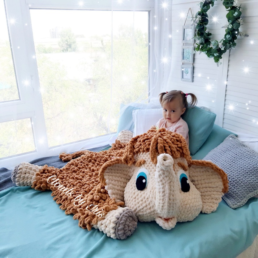 [Вязание] Коврик «Мамонтёнок» (clouds_by_iris)