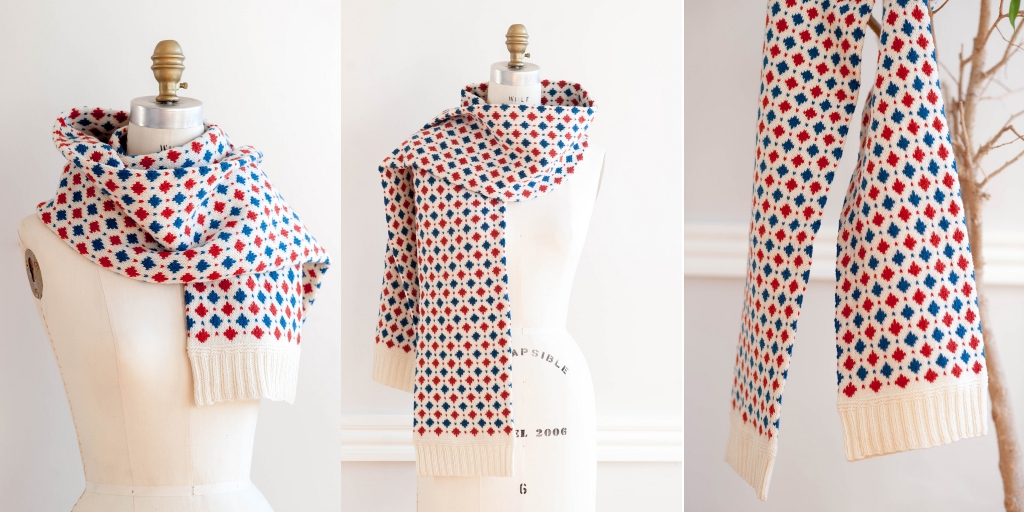 [Вяжи.ру] Классический шарф жаккардом Drumlin