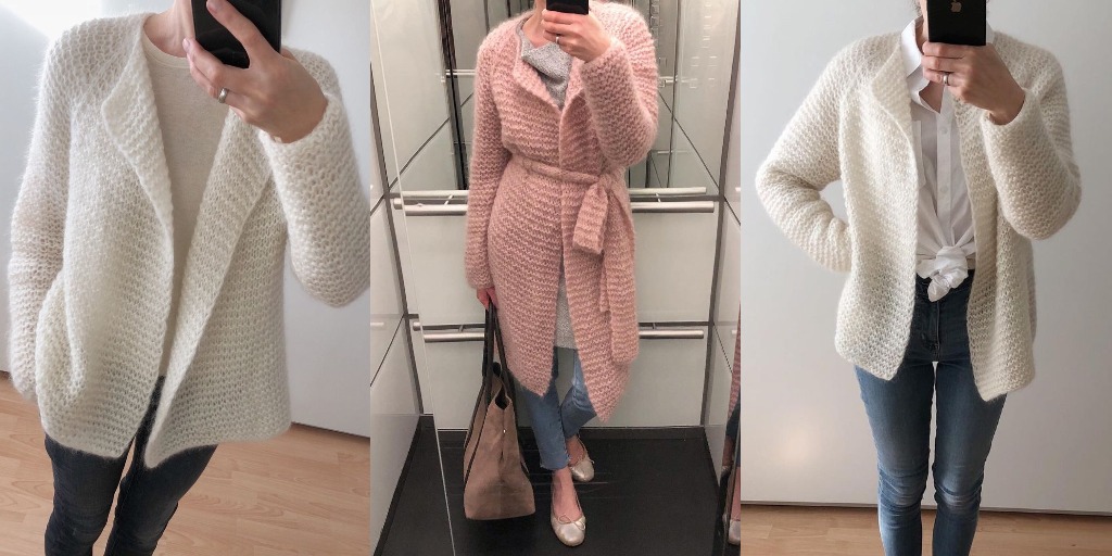 [Вяжи.ру] Мохеровый кардиган спицами Karla