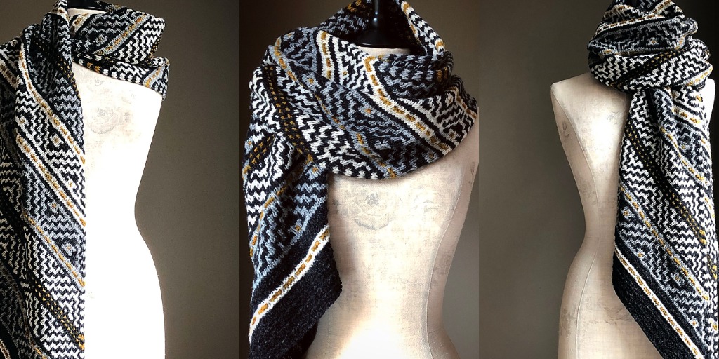 [Вяжи.ру] Мозаичный палантин Embrace the Chill