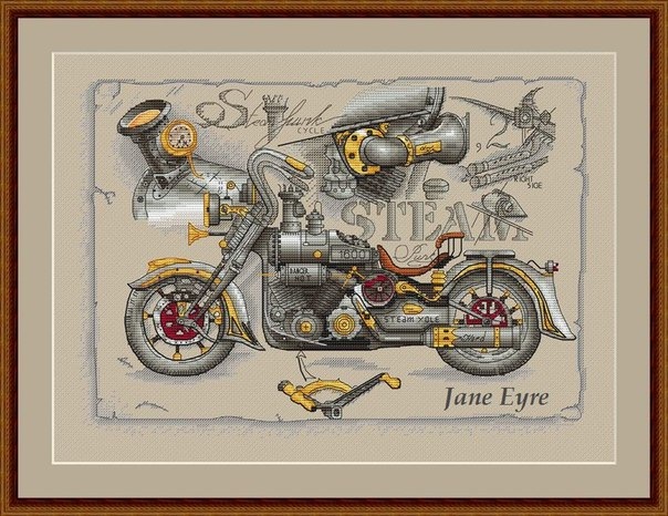 [Вышивка] Стимпанк мотоцикл (Яна Минасян)